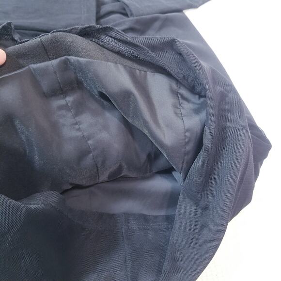 Cinq a Sept Black Ruched Mesh Mini Bodycon Dress Long Sleeves Plunging Neckline - Picture 11 of 12